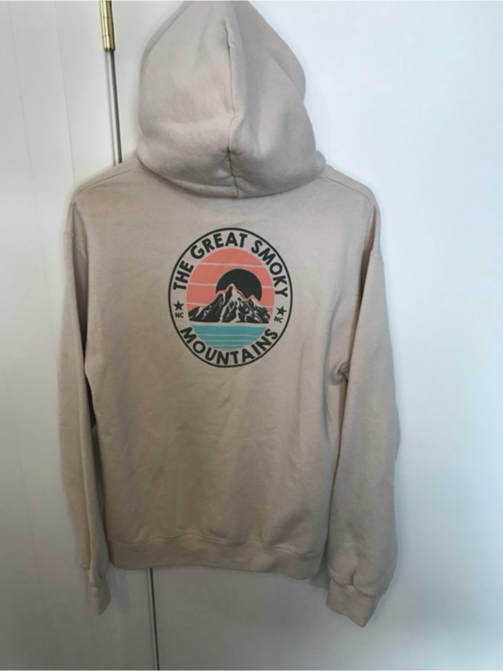Artist Union Clothing Co. Beige Hoodie with Mountain Graphic